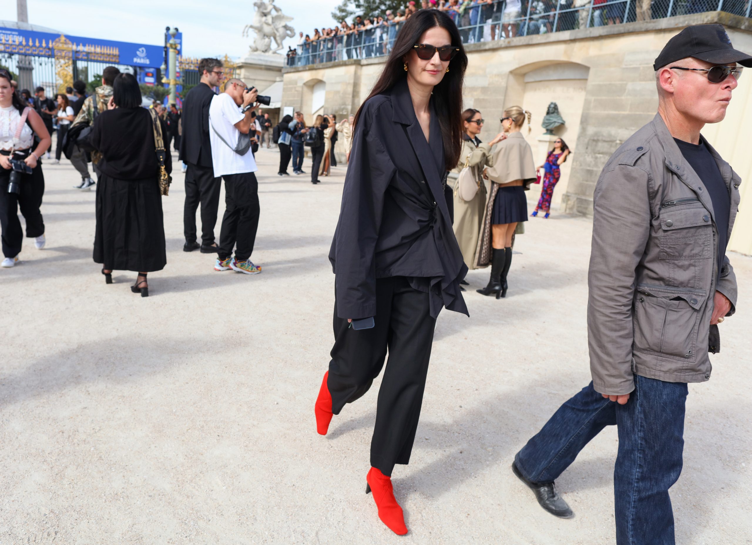 A party look spotted in the street style of Paris Fashion Week
