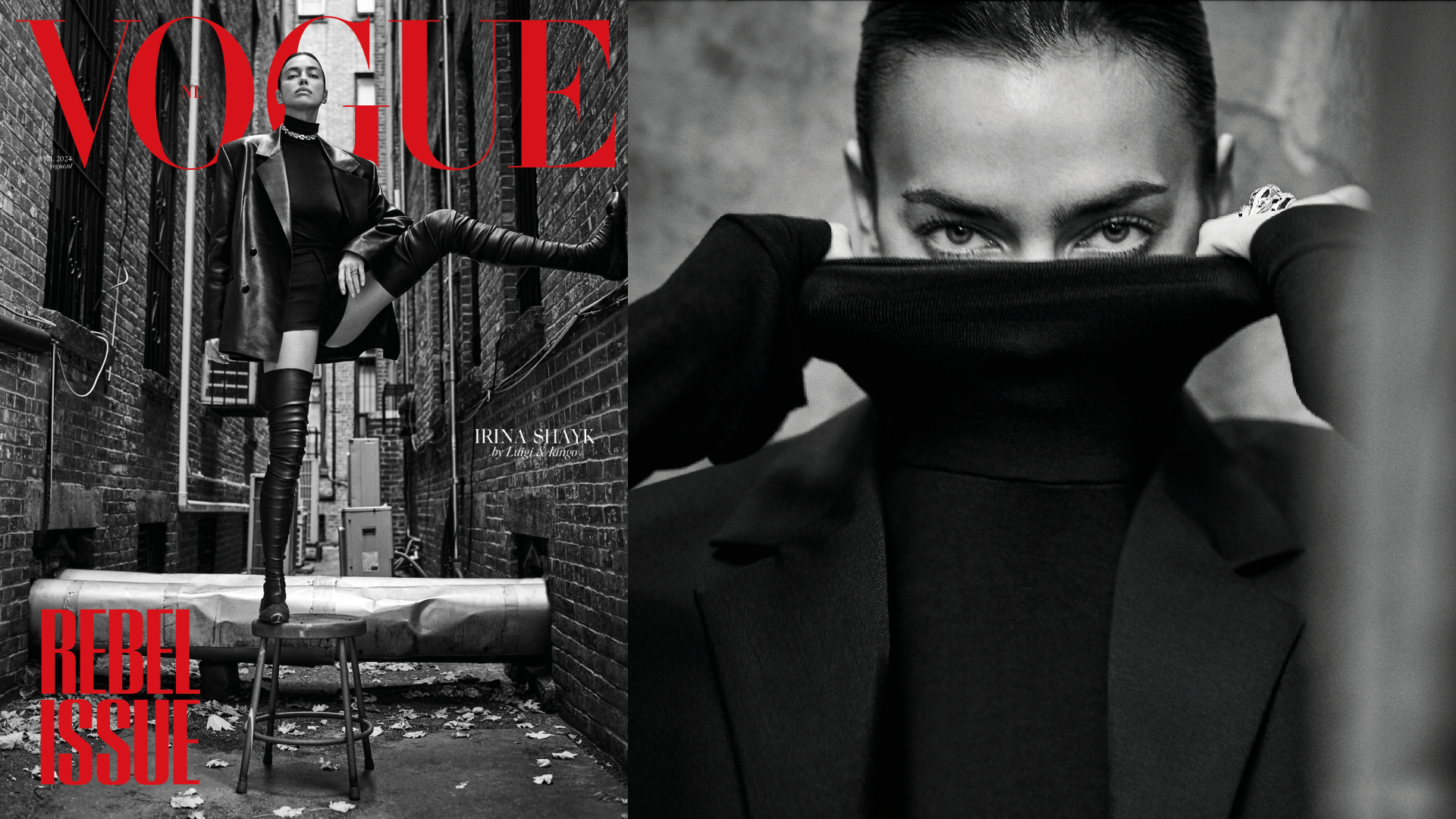 Rebel rebel! Dit is Vogue’s aprilnummer met topmodel Irina Shayk op de cover